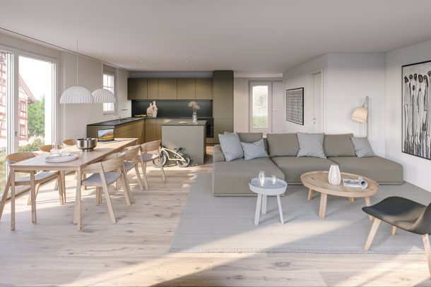 Neubauprojekt Naturblick Dörflingen: Innenperspektive Reihenhaus